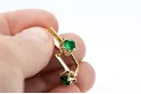 Or jaune 14 carats 585 Emerald des boucles d'oreilles vec005y-em Russe Soviétique URSS Bijoux vintage Art Deco style