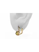 14 Karat Gelbgold 585 Yellow Peridot ohrringe vec005y-yp Russisch Sowjetisch UdSSR Vintage Art Deco style