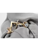 14k geltonas auksas 585 Zircon auskarai vec005y-zi Rusų Tarybinis TSRS Vintažiniai papuošalai Art Deco style SSRS vintažo papuoš
