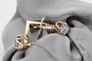 14k žlté zlato 585 Zircon náušnice vec005y-zi Russian Soviet USSR Vintage craft Art Deco style