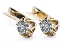 Aur galben 14K 585 Zircon cercei vec005y-zi Rusesc Sovietic URSS Stil Vintage Art Deco style
