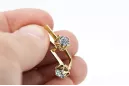 14k žlté zlato 585 Zircon náušnice vec005y-zi Russian Soviet USSR Vintage craft Art Deco style