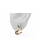 14k geltonas auksas 585 Zircon auskarai vec005y-zi Rusų Tarybinis TSRS Vintažiniai papuošalai Art Deco style SSRS vintažo papuoš