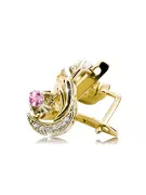 Yellow 14k Gold 585 Amethyst náušnice Vec093yw-am ruský sovětský SSSR Vintage Art Deco Style