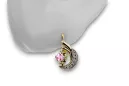 Yellow 14k Gold 585 Amethyst náušnice Vec093yw-am ruský sovětský SSSR Vintage Art Deco Style