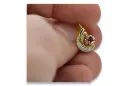 14k žluté bílé zlato 585 Ruby náušnice Vec093yw-rb ruský sovětský sovětský SSSR vintage styl art deco styl
