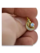 14k жовтий білий золото 585 Аквамаринні сережки Vec093yw-AQ Російська радянська СТОР СРСР