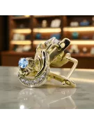 14K желтое белое золото 585 Aquamarine серьги VEC093YW-AQ русский советский СССР старинный стиль стиля арт-деко