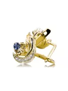 14k jaune or blanc 585 boucles d'oreilles Alexandrite Vec093YW-Ax Russe Soviétique Soviétique Ussr Vintage Bijoux Art Deco Style