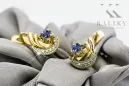 14k geltonas baltas auksas 585 Aleksandrito auskarai VEC093YW-AX Rusijos sovietinis SSRS Vintage Juvelyrika Art Deco Stilius