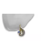 14K Amarillo Blanco Oro 585 Alejandrite Pendientes VEC093YW-AX RUSA RUSA SOVIET USSS Joyería de la vendimia Art Deco Style Style