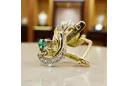 14k žltá biela zlato 585 Emerald náušnice VEC093YW-EM RUSKU SOVIETSSR VNÚTNÍKA VINTAGE STYLE ART Deco štýl