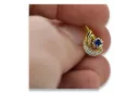 14k žlté biele zlato 585 zafírové náušnice vec093YW-SP Russian Soviet ZSSR Vintage Craft Art Deco Style