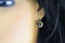14K Yellow White Gold 585 Sapphire earrings vec093yw-sp Russian Soviet USSR Vintage craft Art Deco style