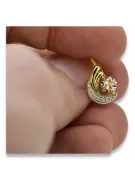 14k Amarillo Blanco Oro 585 Pendientes de peridot amarillo VEC093YW-YP RUSA RUSA SOVIET USSS Joyería de la vendimia Art Deco Sty