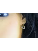 14k жовтий білий золото 585 Сережки циркону Vec093yw-zi Російський радянський стиль унсового деко