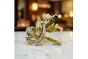 14k žlté biele zlato 585 zirkón náušnice vEC093YW-ZI RUSKU SOVIETS ZSKRÁNKU VINTAGE CRAFT ART DECO