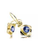 14 Karat Gelbgold 585 Sapphire ohrringe vec017y-sp Russisch Sowjetisch UdSSR Vintage Stil Art Deco style