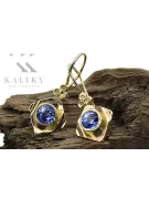 14k žluté zlato 585 Sapphire náušnice vec017y-sp Russian Soviet USSR Vintage Art Deco style