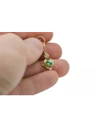 Kolczyki z żółtego 14k złota 585 z Szmaragdem vec017y-em Rosyjski Styl Vintage Art Deco