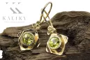 Or jaune 14 carats 585 Yellow Peridot des boucles d'oreilles vec017y-yp Russe Soviétique URSS Bijoux vintage Art Deco style