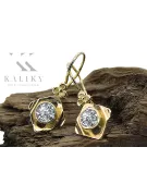 14k žluté zlato 585 Zircon náušnice vec017y-zi Russian Soviet USSR Vintage Jewlery Art Deco style