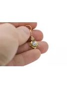 14k žluté zlato 585 Zircon náušnice vec017y-zi Russian Soviet USSR Vintage Jewlery Art Deco style