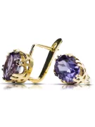 14 Karat Gelbgold 585 Alexandrite ohrringe vec016y-ax Russisch Sowjetisch UdSSR Vintage Stil Art Deco style
