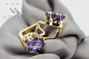 Kolczyki z żółtego 14k złota 585 z Aleksandrytem vec016y-ax ZSRR styl Vintage Biżuteria Art Deco