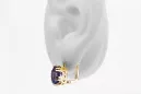 Or jaune 14 carats 585 Alexandrite des boucles d'oreilles vec016y-ax Russe Soviétique URSS Vintage Art Deco style