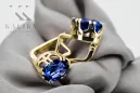 14k žluté zlato 585 Sapphire náušnice vec016y-sp Russian Soviet USSR Vintage style Art Deco style