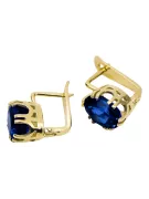 14 Karat Gelbgold 585 Sapphire ohrringe vec016y-sp Russisch Sowjetisch UdSSR Vintage Schmuck Art Deco style