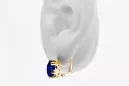 14K жълто злато 585 Sapphire Обеци vec016y-sp Руски Съветски СССР Винтидж Ар-деко style Art Deco