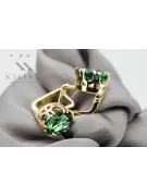 14k κίτρινο χρυσό 585 Emerald Σκουλαρίκια vec016y-em Russian Soviet USSR Vintage craft Art Deco style