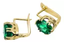 14К жовте золото 585 Emerald Сережки vec016y-em Російський Радянський СРСР Вінтаж Ар-деко style Art Deco