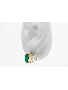 14k κίτρινο χρυσό 585 Emerald Σκουλαρίκια vec016y-em Russian Soviet USSR Vintage craft Art Deco style