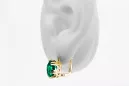 14-ка/желтое золото 585 Emerald Серьги vec016y-em Русский Советский СССР Винтаж стиль Ар-деко style Art Deco