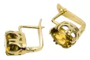 Aur galben 14K 585 Yellow Peridot cercei vec016y-yp Rusesc Sovietic URSS Vintage bijuterii Art Deco style
