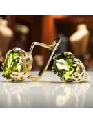 14 Karat Gelbgold 585 Yellow Peridot ohrringe vec016y-yp Russisch Sowjetisch UdSSR Vintage Stil Art Deco style