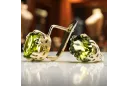 14 Karat Gelbgold 585 Yellow Peridot ohrringe vec016y-yp Russisch Sowjetisch UdSSR Vintage Stil Art Deco style