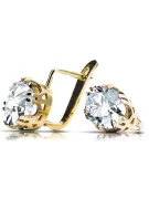 Yellow 14k gold 585 Zircon earrings vec016y-zi Russian Soviet USSR Vintage style Art Deco style