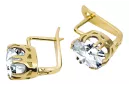Yellow 14k gold 585 Zircon earrings vec016y-zi Russian Soviet USSR Vintage style Art Deco style