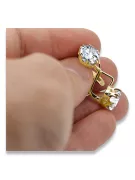 Aur galben 14K 585 Zircon cercei vec016y-zi Rusesc Sovietic URSS Vintage Art Deco style
