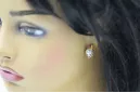 Kolczyki z żółtego 14k złota 585 z Cyrkonią vec016y-zi Sowiecki styl Vintage Biżuteria Art Deco
