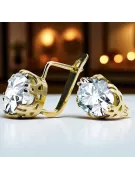 Yellow 14k gold 585 Zircon earrings vec016y-zi Russian Soviet USSR Vintage style Art Deco style