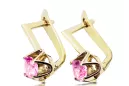 14k žluté zlato 585 Amethyst náušnice vec005y-am Russian Soviet USSR Vintage Jewlery Art Deco style