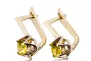 14 Karat Gelbgold 585 Yellow Peridot ohrringe vec005y-yp Russisch Sowjetisch UdSSR Vintage Art Deco style
