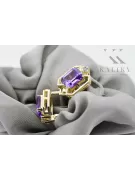 14k žlté zlato 585 Alexandrite náušnice vec020y-ax Russian Soviet USSR Vintage craft Art Deco style