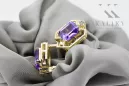 Or jaune 14 carats 585 Alexandrite des boucles d'oreilles vec020y-ax Russe Soviétique URSS Style vintage Art Deco style