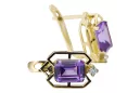 14k geltonas auksas 585 Alexandrite auskarai vec020y-ax Rusų Tarybinis TSRS Vintažiniai papuošalai Art Deco style Rusiškas SSRS 